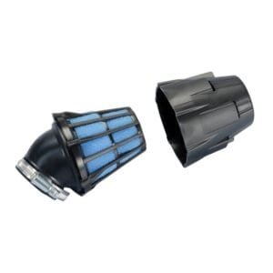 Polini Blue Air Box Racing Luftfilter 37 mm 30° | Schwarz/Blau | Universal Sportluftfilter