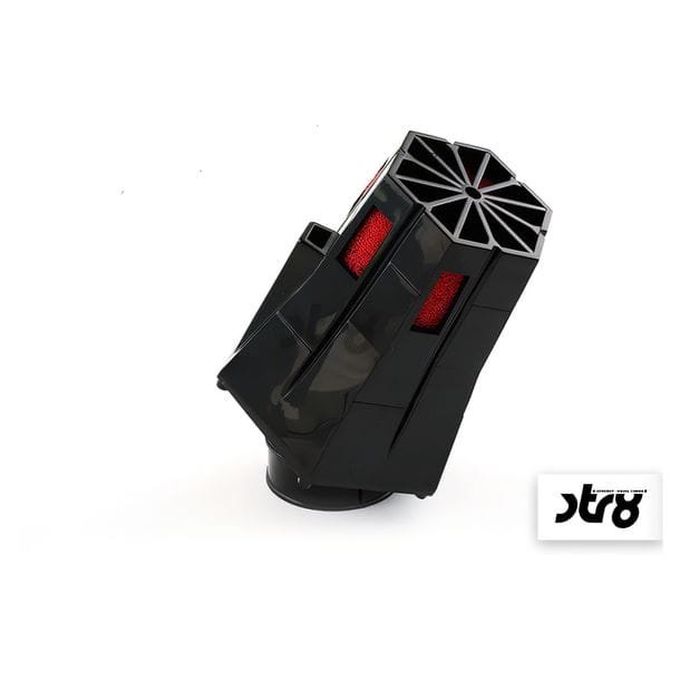 STR8 Evo Luftfilter 28–35 mm gebogen Schwarz Rot Universal Racing – Bild 3