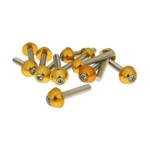 Schraubensatz M6 x 30mm Gold eloxiert Alu (12 Stück)
