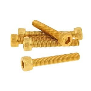 Schraubensatz 6 Stück Innensechskant Alu Gold - M5x30