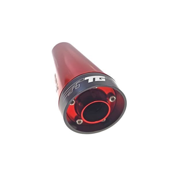 Endschalldämpfer Tecnigas TG-Box-2 Aluminium Rot/Schwarz – Sport Endschalldämpfer für Yamaha TZR 50 & KSR Moto TR 50 X – Bild 2