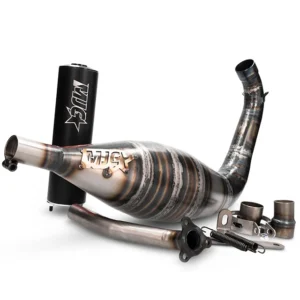 MJC Racing 100–110ccm Auspuffanlage Derbi & Minarelli AM6 – schwarzer Endschalldämpfer