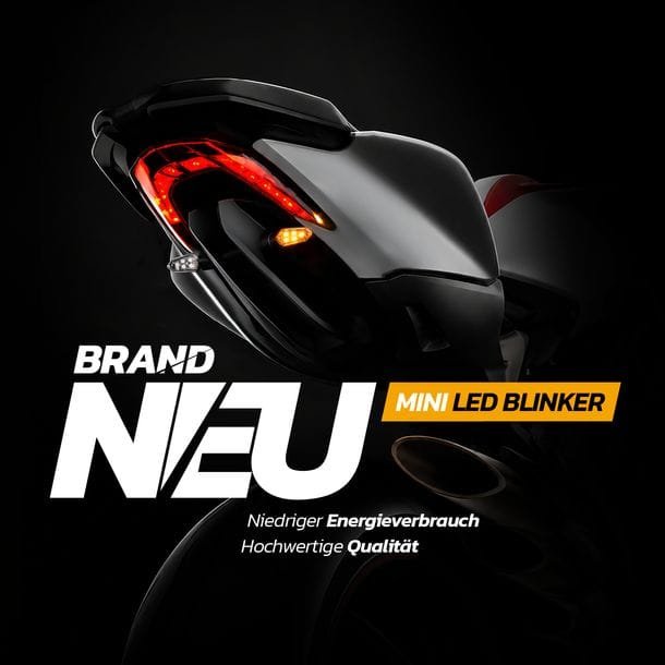 MXT Mini LED Blinker 12V E-geprüft schwarz getönt Universal Motorrad Roller Enduro Supermoto 2 Stück – Bild 9