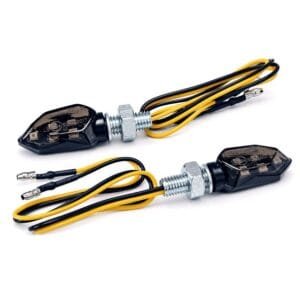 MXT Mini LED Blinker 12V E-geprüft schwarz getönt Universal Motorrad Roller Enduro Supermoto 2 Stück