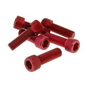 Schraubensatz 6 Stück Innensechskant Alu rot - M8x25
