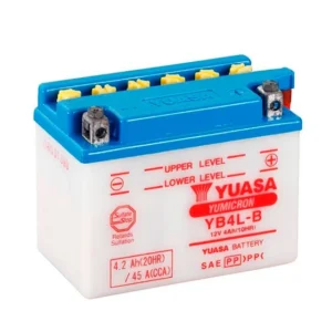 YUASA YB4L-B 12V 4Ah Motorradbatterie – Nassbatterie inklusive Säure