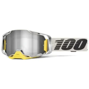 100% Armega Viggo MX Brille – Premium Offroad-Brille mit silber verspiegelter Ultra HD Linse