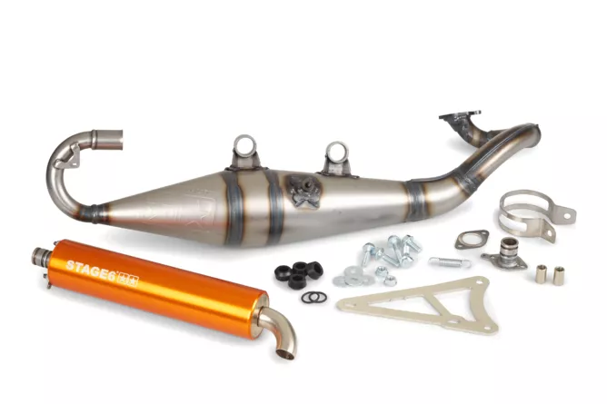 Stage6 Pro Replica MK2 Sportauspuff Minarelli liegend / China 2-Takt – Orange – ECE – Bild 2