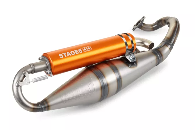 Stage6 Pro Replica MK2 Sportauspuff Minarelli liegend / China 2-Takt – Orange – ECE