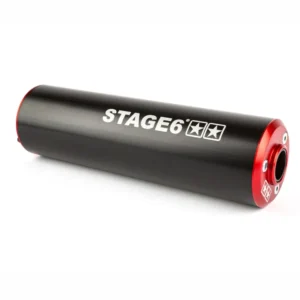 Stage6 Endschalldämpfer 50–80ccm links – Schwarz/Rot