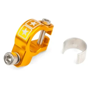Stage6 CNC Aluminium Auspuffschelle 23/25 mm für Low-Mount Auspuffanlagen – Gelb