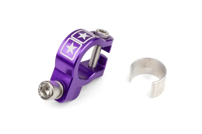 Stage6 CNC Aluminium Auspuffschelle 23/25 mm für Low-Mount Auspuffanlagen – Lila
