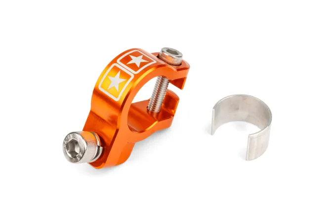 Stage6 CNC Aluminium Auspuffschelle 23/25 mm für Low-Mount Auspuffanlagen - Orange
