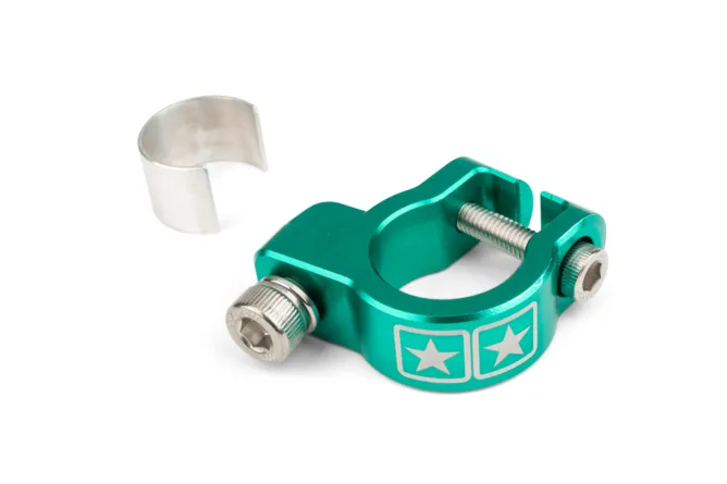 Stage6 CNC Aluminium Auspuffschelle 23/25 mm für Low-Mount Auspuffanlagen – Türkis – Bild 2