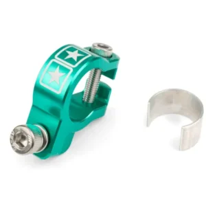 Stage6 CNC Aluminium Auspuffschelle 23/25 mm für Low-Mount Auspuffanlagen – Türkis