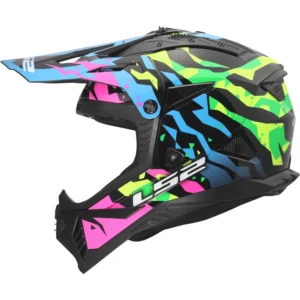 LS2 MX708 Fast II Grotesk Motocross Helm – Multicolor Glanz