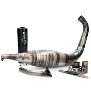 MJC Racing 80-90ccm Auspuffanlage Derbi & Minarelli AM6 – schwarzer Endschalldämpfer