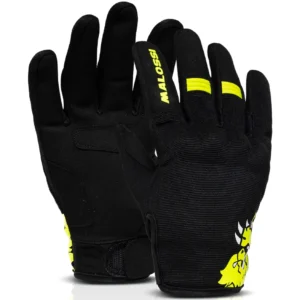 Malossi M-Gloves Motorradhandschuhe – Ergonomische Übergangshandschuhe in Schwarz / Gelb