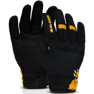 Malossi M-Gloves Motorradhandschuhe – Ergonomische Übergangshandschuhe in Schwarz / Orange