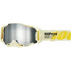 100% Armega Barely MX Brille – Premium Offroad-Brille mit silber verspiegelter Ultra HD Linse