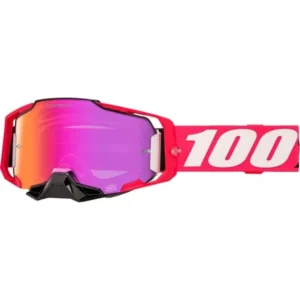 PRODUKTTITEL: 100% Armega Kloug MX Brille – Premium Offroad-Brille mit rot verspiegelter HiPER Ultra HD Linse