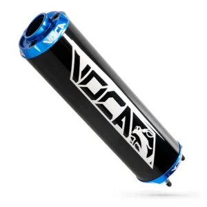 VOCA Racing CNC Aluminium Endschalldämpfer – schwarz mit Endkappe -Blau