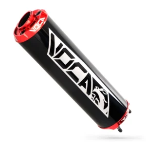 VOCA Racing CNC Aluminium Endschalldämpfer – schwarz mit Endkappe -Rot
