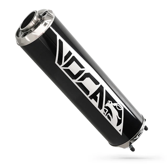 VOCA Racing CNC Aluminium Endschalldämpfer – schwarz mit Endkappe - Grau