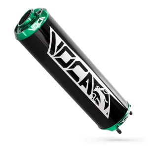 VOCA Racing CNC Aluminium Endschalldämpfer – schwarz mit Endkappe - Grün