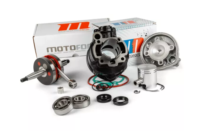 Zylinder Kit & Kurbelwelle MotoForce Racing 70ccm Grauguss – Minarelli AM6 (Standardhub)