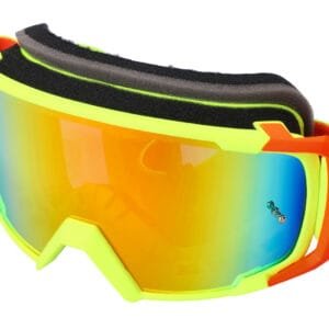 S-Line Scrub MX Brille – Offroad-Brille in Neon-Gelb mit rot verspiegelter Iridium-Linse