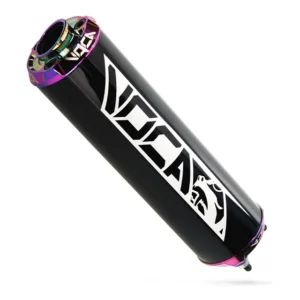VOCA Racing CNC Aluminium Endschalldämpfer – schwarz mit Endkappe - Neochrom