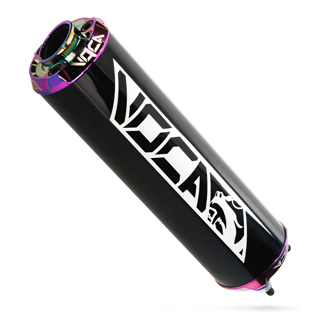 VOCA Racing CNC Aluminium Endschalldämpfer – schwarz mit Endkappe - Neochrom