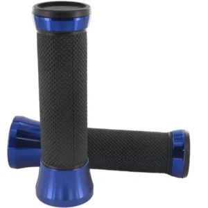 STR8 CNC Lenkergriffe – Hochwertige Custom-Griffe mit Aluminium-Elementen in Schwarz / Blau