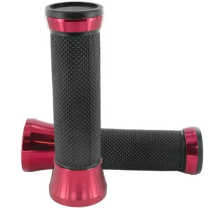 STR8 CNC Lenkergriffe – Hochwertige Custom-Griffe mit Aluminium-Elementen in Schwarz / Rot