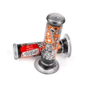 Stage6 Stickerbomb Grips – Hochwertige 2-Komponenten Lenkergriffe in Schwarz / Orange