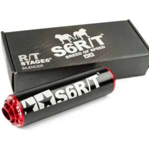 Endschalldämpfer Stage6 R/T 70cc – High-End Racing Aludämpfer in Schwarz / Rot (CNC)