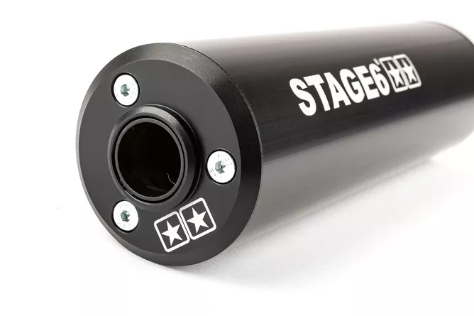 Endschalldämpfer Stage6 50-80cc – Sportlicher Aludämpfer für Rechtsmontage in  Schwarz