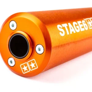 Endschalldämpfer Stage6 50-80cc – Sportlicher Aludämpfer für Rechtsmontage in Orange
