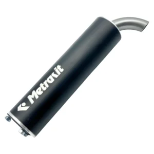 Endschalldämpfer Metrakit Pro Race Scooter – High-End Roller Aludämpfer mit 3-Punkt-Flansch in Schwarz