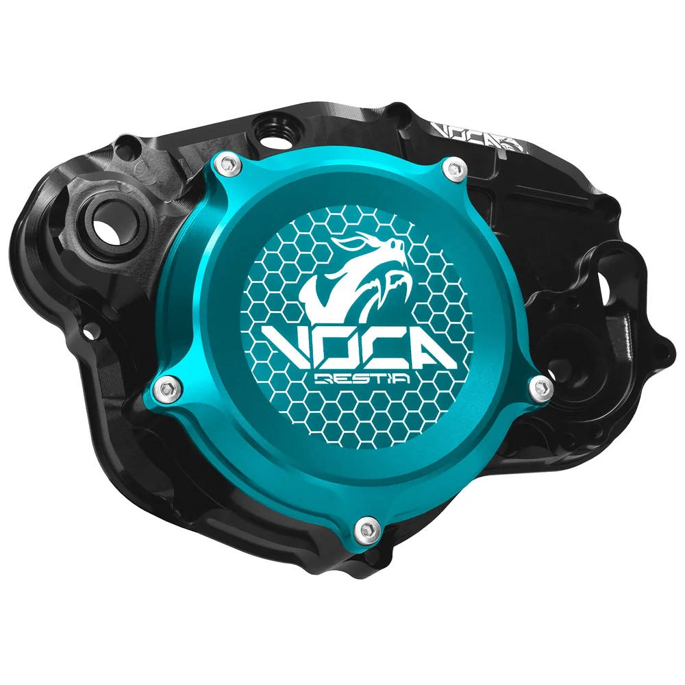 VOCA CNC Kupplungsdeckel Minarelli AM6 – Cyanblau