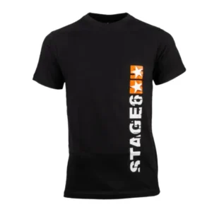 Stage6 T-Shirt Axis – Modernes Slim-Long Fan-Shirt in Schwarz mit Doppelstern-Logo
