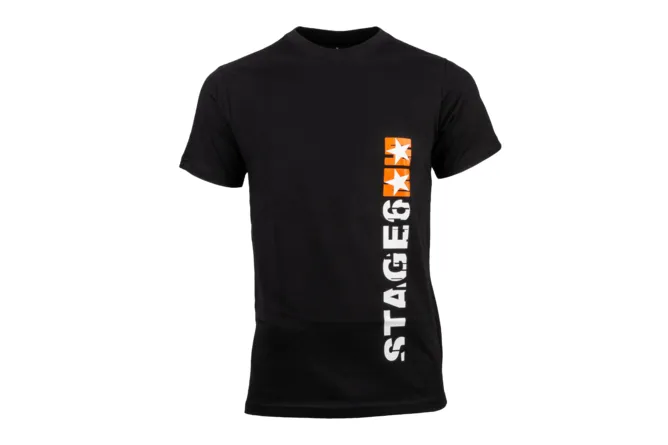 Stage6 T-Shirt Axis – Modernes Slim-Long Fan-Shirt in Schwarz mit Doppelstern-Logo
