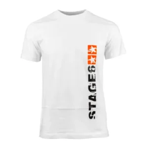 Stage6 T-Shirt Axis – Modernes Slim-Long Fan-Shirt in Weiß mit Doppelstern-Logo