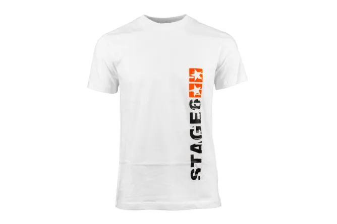 Stage6 T-Shirt Axis – Modernes Slim-Long Fan-Shirt in Weiß mit Doppelstern-Logo